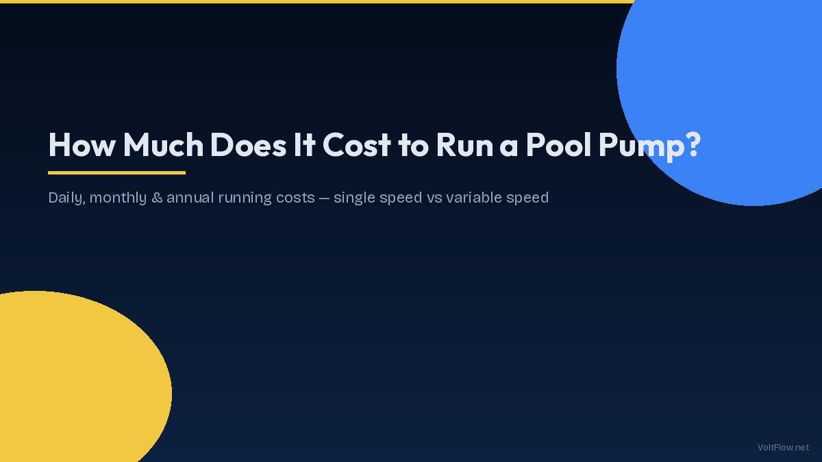 Pool Pump Running Cost