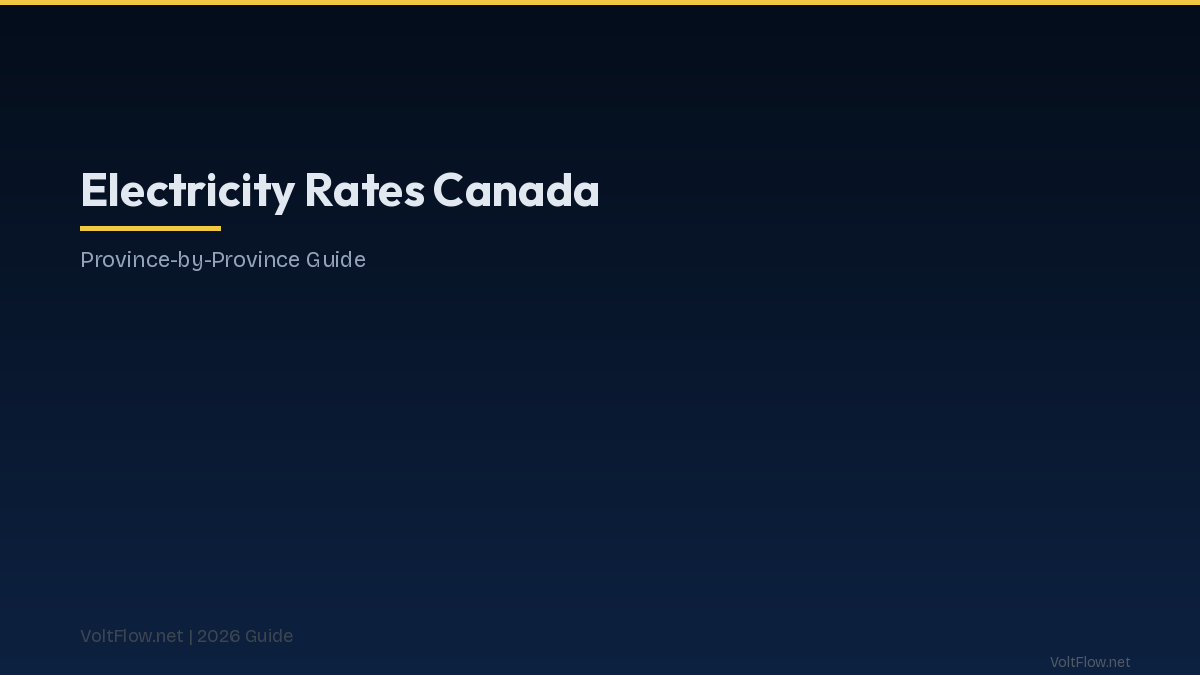 Canada Electricity Rates 2026