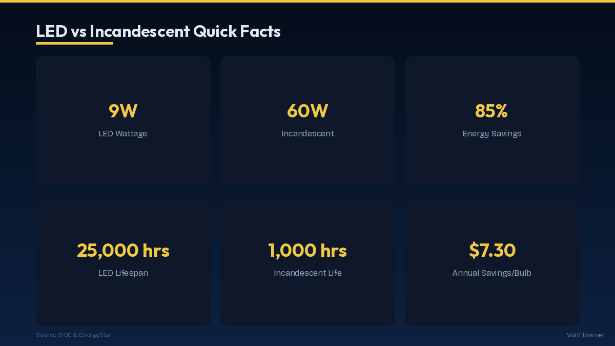 LED vs Incandescent Facts