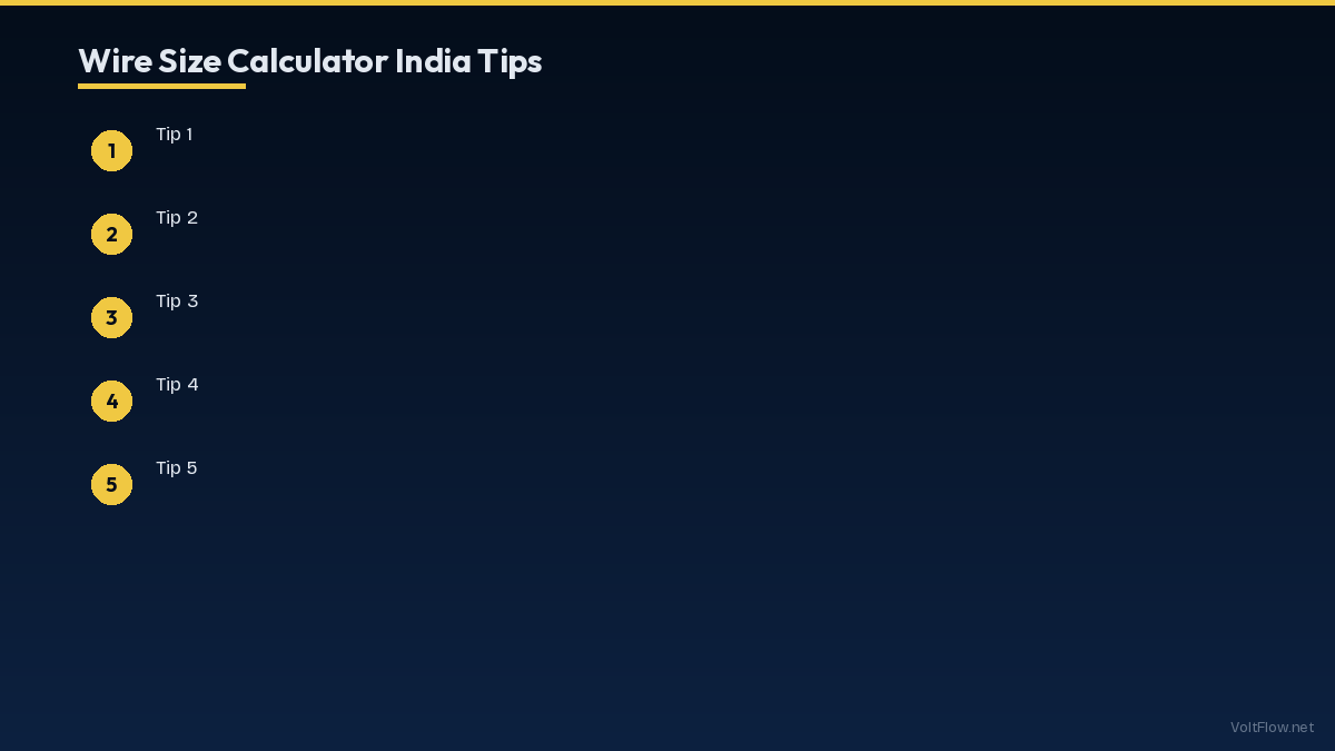 Wire Size Calculator India 2026 Tips